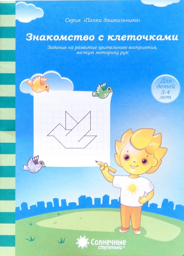 Знакомство с клеточками: Задания на развитие зрительного восприятия, мелкую моторику: для детей 3-4 лет